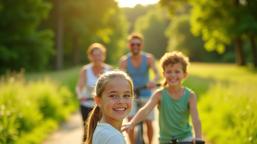 Ģimene uz lauku ceļa ar velosipēdiem, vairākas paaudzes, smaids, vasaras skaistums